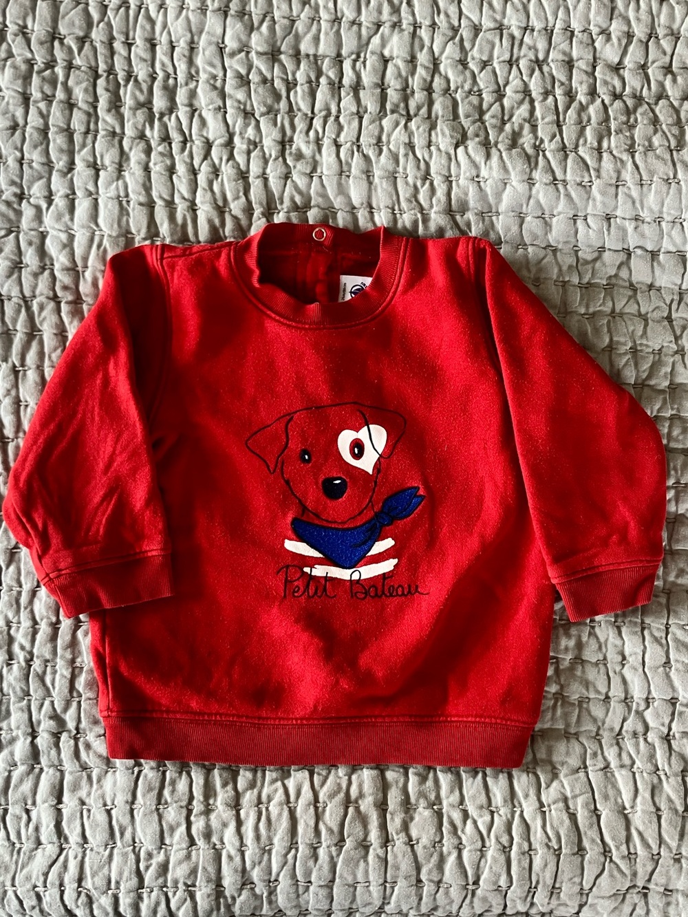 Petit Bateau Red Puppy Sweatshirt - Size 2T